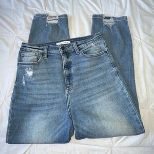 Eunina Women’s Ally Ultra High-Rise Straight Crop Blue Jeans SIZE 7